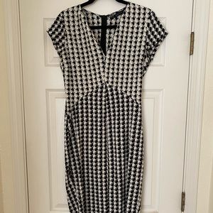 Zara Houndstooth Midi Dress